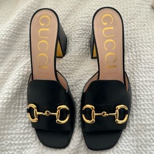 GUCCI WOMEN'S SLIDE SANDAL WITH HORSEBIT SIZE 40.5